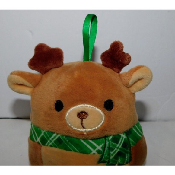 Squishmallows 2018 Ruby The Reindeer Green Scarf 4" Christmas Ornament Kellytoys - Picture 3 of 5
